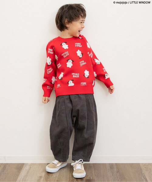 BREEZE(ブリーズ)の「mojojojo総柄セーター(ニット/セーター・キッズ・アイボリー/レッド・90/100/120)」の3枚目の写真