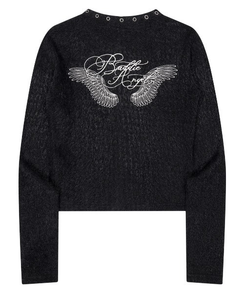 NIIER NOR(ニアノア)の「A'GEM/9 × .kom 『NIIER NOR/ニアノア』 EYELET FLUFFY CARDIGANS/アイレット フラッフィー カーディガン(カーディガン/ボレロ・レディース・アイボリー/ブラック・FREE)」の12枚目の写真