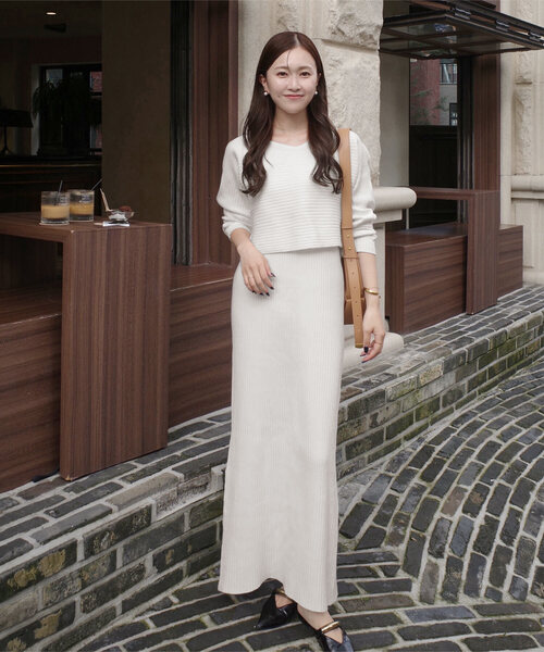 セール】[ nanamiさんコラボ ]2点セット 前後2wayリブニットトップス