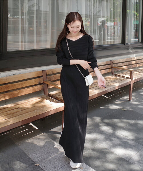 nanamiさんコラボ ]2点セット 前後2wayリブニットトップス×キャミ