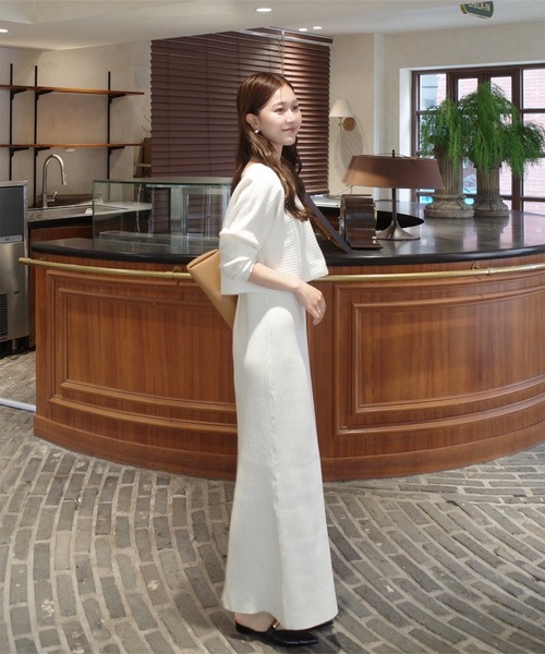 nanamiさんコラボ ]2点セット 前後2wayリブニットトップス×キャミ