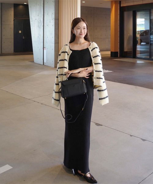 【みい】スカート＋ワンピース 2点 nanamiさんコラボ]2点セット前後2wayリブニットトップス×キャミ