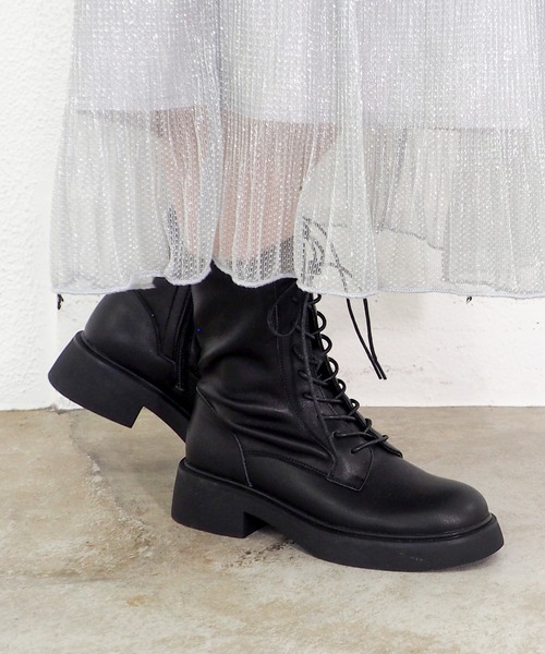 あしながおじさん(アシナガオジサン)の「ソフトレースアップブーツ 4810005(ブーツ・レディース・ブラック/ダークブラウン・24cm/23.5cm/23cm/22.5cm/24.5cm)」の9枚目の写真