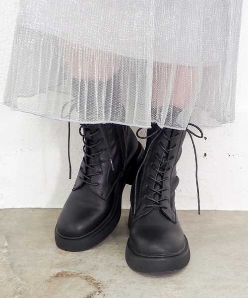 あしながおじさん(アシナガオジサン)の「ソフトレースアップブーツ 4810005(ブーツ・レディース・ブラック/ダークブラウン・24cm/23.5cm/23cm/22.5cm/24.5cm)」の10枚目の写真