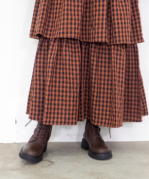 あしながおじさん(アシナガオジサン)の「ソフトレースアップブーツ 4810005(ブーツ・レディース・ブラック/ダークブラウン・24cm/23.5cm/23cm/22.5cm/24.5cm)」の6枚目の写真