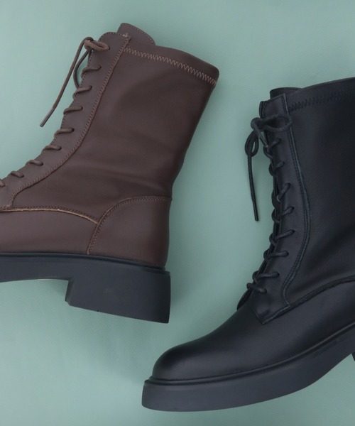 あしながおじさん(アシナガオジサン)の「ソフトレースアップブーツ 4810005(ブーツ・レディース・ブラック/ダークブラウン・24cm/23.5cm/23cm/22.5cm/24.5cm)」の15枚目の写真