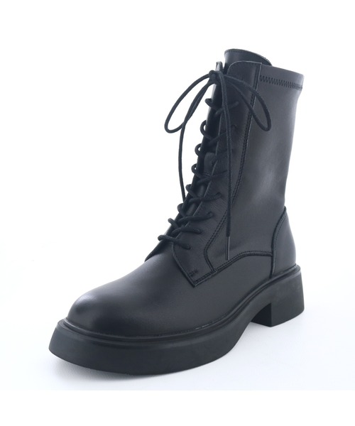 あしながおじさん(アシナガオジサン)の「ソフトレースアップブーツ 4810005(ブーツ・レディース・ブラック/ダークブラウン・24cm/23.5cm/23cm/22.5cm/24.5cm)」の12枚目の写真