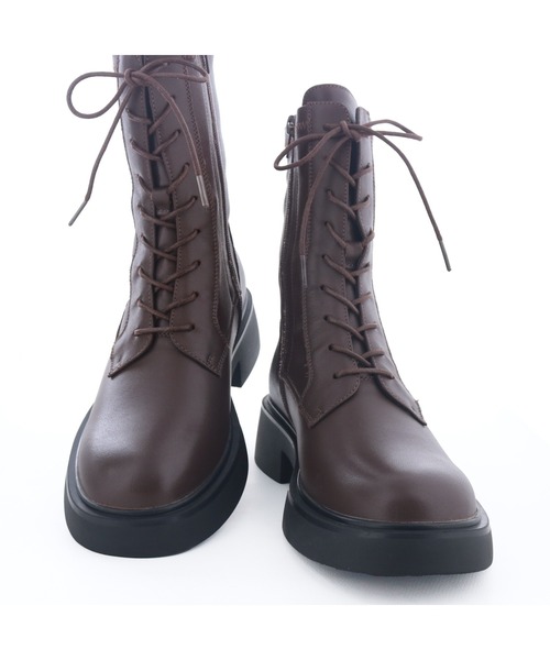 あしながおじさん(アシナガオジサン)の「ソフトレースアップブーツ 4810005(ブーツ・レディース・ブラック/ダークブラウン・24cm/23.5cm/23cm/22.5cm/24.5cm)」の17枚目の写真