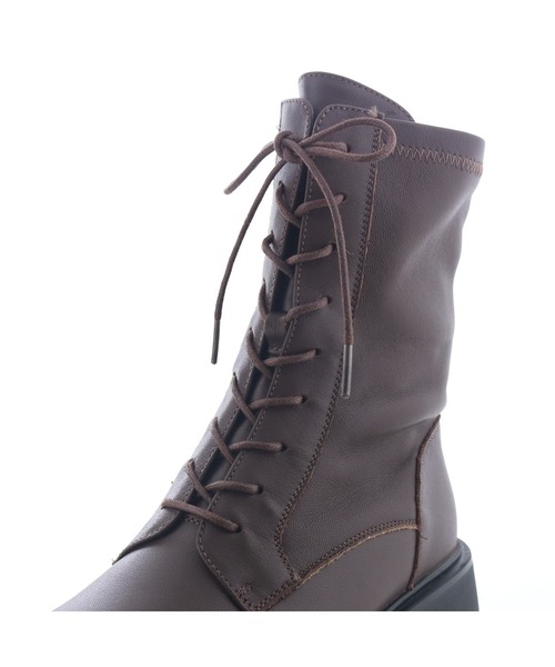 あしながおじさん(アシナガオジサン)の「ソフトレースアップブーツ 4810005(ブーツ・レディース・ブラック/ダークブラウン・24cm/23.5cm/23cm/22.5cm/24.5cm)」の20枚目の写真