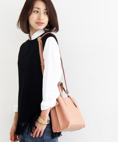 BEAUTY&YOUTH UNITED ARROWS(ビューティーアンドユースユナイテッドアローズ)の「【2WAY】BY∵ ベルトハンドルトート ◆(トートバッグ・レディース・ホワイト/ネイビー/ライトピンク/ベージュ/レッド/ワインレッド/ブラック/グレー・フリ-)」の11枚目の写真