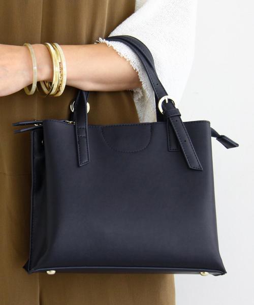 BEAUTY&YOUTH UNITED ARROWS(ビューティーアンドユースユナイテッドアローズ)の「【2WAY】BY∵ ベルトハンドルトート ◆(トートバッグ・レディース・ホワイト/ネイビー/ライトピンク/ベージュ/レッド/ワインレッド/ブラック/グレー・フリ-)」の12枚目の写真