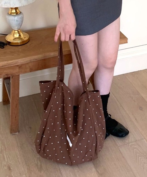 mebole(メボレ)の「Simple dot tote bag(トートバッグ・レディース・ネイビー/ホワイト/ブラウン/レッド・FREE)」の17枚目の写真