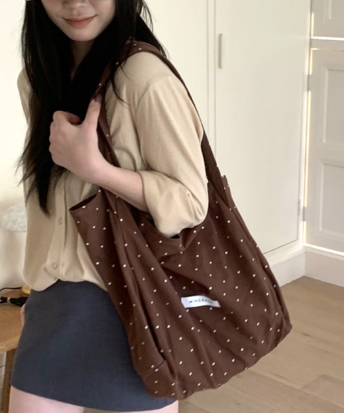 mebole(メボレ)の「Simple dot tote bag(トートバッグ・レディース・ネイビー/ホワイト/ブラウン/レッド・FREE)」の21枚目の写真