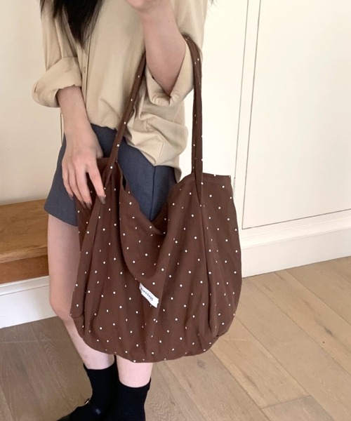 mebole(メボレ)の「Simple dot tote bag(トートバッグ・レディース・ネイビー/ホワイト/ブラウン/レッド・FREE)」の20枚目の写真