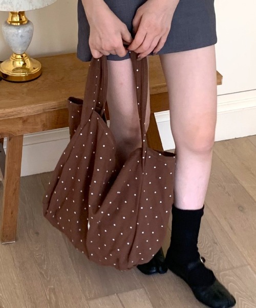 mebole(メボレ)の「Simple dot tote bag(トートバッグ・レディース・ネイビー/ホワイト/ブラウン/レッド・FREE)」の18枚目の写真