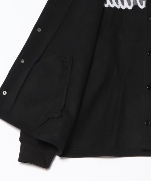 Burner（バーナー）の「【GROOVY STORE】ビッグサイズ スウェット コーチジャケット 裏起毛（スタジャン・メンズ・杢グレー/スミクロ/ブラック・LL/M/L）」の4枚目の写真