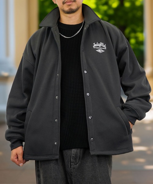 GROOVY STORE】ビッグサイズ スウェット コーチジャケット 裏起毛