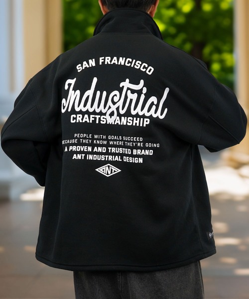 Peace maker スウェット スタジャン ジャケット トライバル ブラック Peace maker スウェット スタジャン ジャケット トライバル ブラック