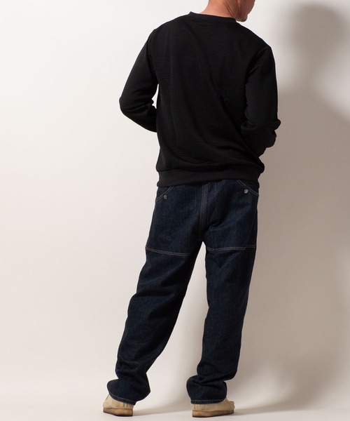 BAYBLO（ベイブロ）の「(SA) ボーダー ジャガード 無地 トレーナー（スウェット・メンズ・グレー/ブラック/ネイビー/ベージュ・M/L/LL）」の8枚目の写真