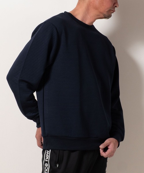 BAYBLO（ベイブロ）の「(SA) ボーダー ジャガード 無地 トレーナー（スウェット・メンズ・グレー/ブラック/ネイビー/ベージュ・M/L/LL）」の11枚目の写真