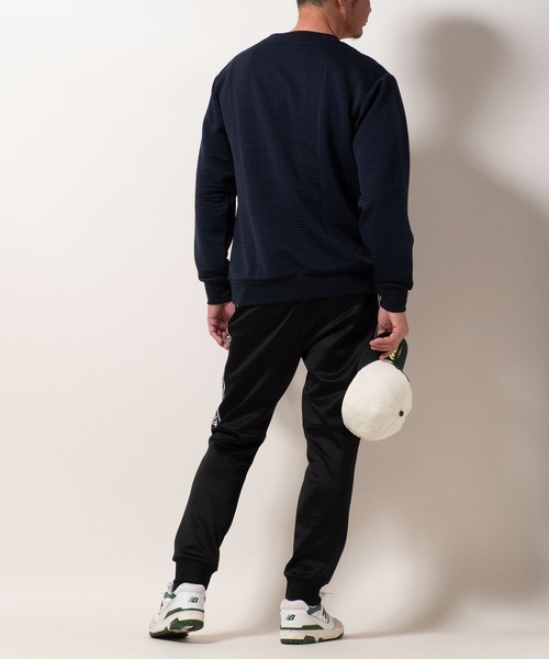 BAYBLO（ベイブロ）の「(SA) ボーダー ジャガード 無地 トレーナー（スウェット・メンズ・グレー/ブラック/ネイビー/ベージュ・M/L/LL）」の14枚目の写真