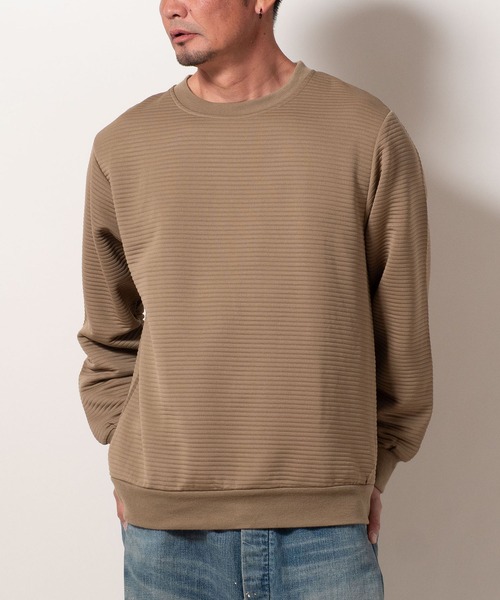 BAYBLO（ベイブロ）の「(SA) ボーダー ジャガード 無地 トレーナー（スウェット・メンズ・グレー/ブラック/ネイビー/ベージュ・M/L/LL）」の20枚目の写真