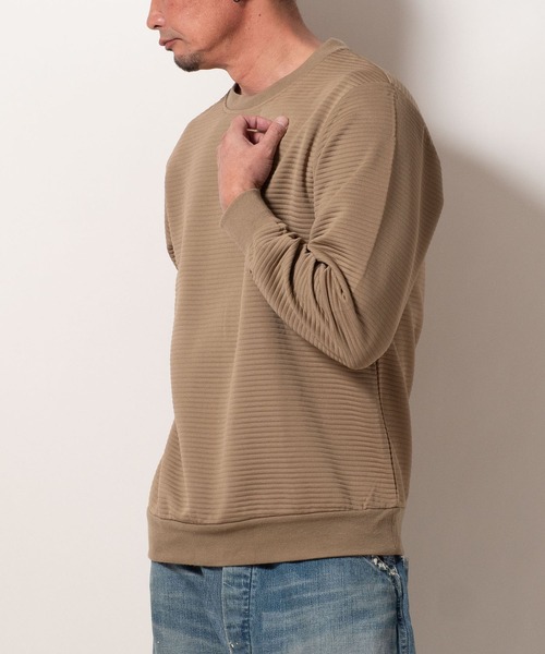 BAYBLO（ベイブロ）の「(SA) ボーダー ジャガード 無地 トレーナー（スウェット・メンズ・グレー/ブラック/ネイビー/ベージュ・M/L/LL）」の21枚目の写真