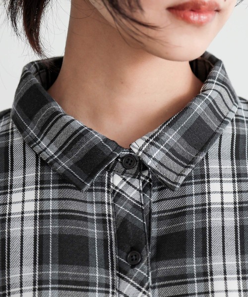 n'OrLABEL（ノアールレーベル）の「『ボウタイ付きチェックワンピース』（シャツワンピース・レディース・グレー/ブラウン・1/2）」の18枚目の写真