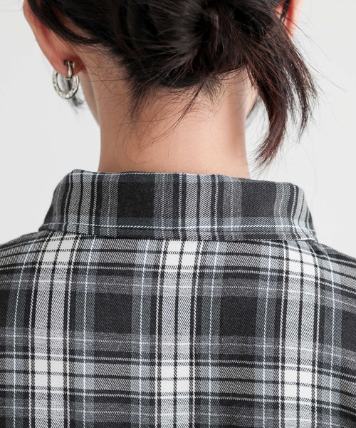 n'OrLABEL（ノアールレーベル）の「『ボウタイ付きチェックワンピース』（シャツワンピース・レディース・グレー/ブラウン・1/2）」の19枚目の写真