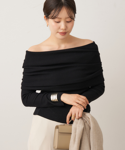 plage(プラージュ)の「《代官山店・WEB限定》LE PETIT PULLE / ル プティ プレ BARDOT NECKLINE ニット(ニット/セーター・レディース・ブラック・FREE)」の16枚目の写真
