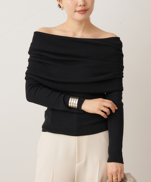 plage(プラージュ)の「《代官山店・WEB限定》LE PETIT PULLE / ル プティ プレ BARDOT NECKLINE ニット(ニット/セーター・レディース・ブラック・FREE)」の17枚目の写真