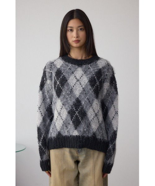 セール】アーガイルシャギーニット（ニット/セーター）｜AZUL BY