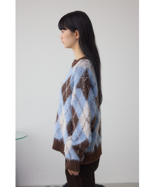 セール】アーガイルシャギーニット（ニット/セーター）｜AZUL BY