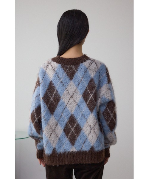 AZUL by moussy（アズールバイマウジー）の「アーガイルシャギーニット（ニット/セーター・レディース・ブラック系その他/ブラウン系その他/レッド系その他・SMALL/MEDIUM）」の10枚目の写真