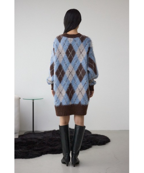 AZUL by moussy（アズールバイマウジー）の「アーガイルシャギーニット（ニット/セーター・レディース・ブラック系その他/ブラウン系その他/レッド系その他・SMALL/MEDIUM）」の16枚目の写真