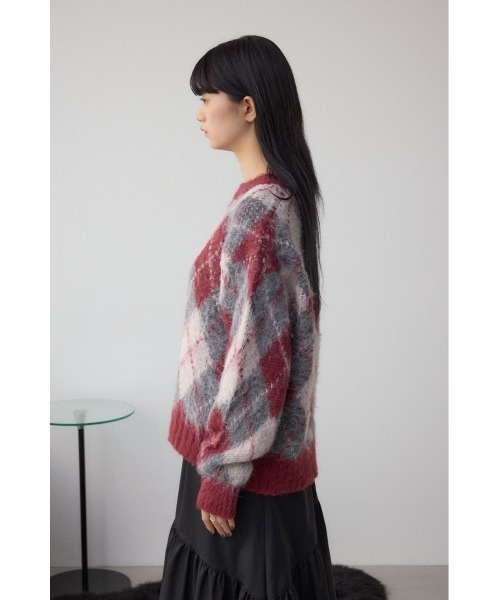 AZUL by moussy（アズールバイマウジー）の「アーガイルシャギーニット（ニット/セーター・レディース・ブラック系その他/ブラウン系その他/レッド系その他・SMALL/MEDIUM）」の21枚目の写真