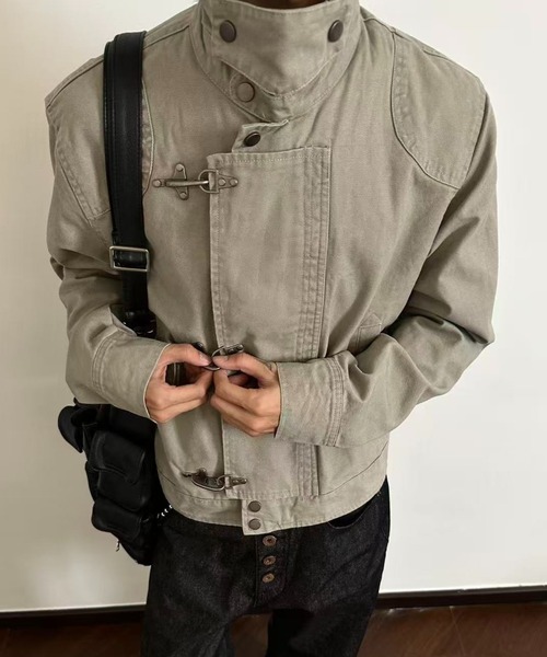 DEVICE（デバイス）の「ヴィンテージ ファイヤーマン ウォッシュ ジャケット ブルゾン（ブルゾン・メンズ・ネイビー/ベージュ・FREE）」の2枚目の写真