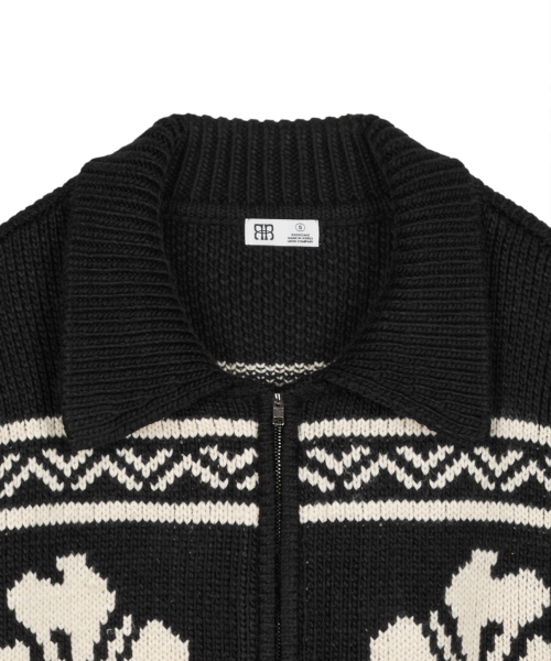 ROCKCAKE(ロックケーキ)の「Flower Cowichan Cardigan - Black/Black(カーディガン/ボレロ・レディース・その他・SMALL)」の8枚目の写真