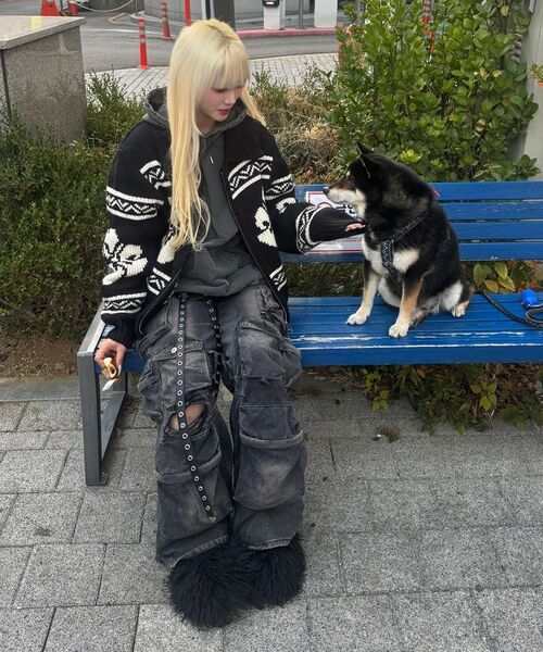 ROCKCAKE(ロックケーキ)の「Flower Cowichan Cardigan - Black/Black(カーディガン/ボレロ・レディース・その他・SMALL)」の17枚目の写真