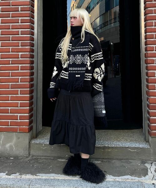 ROCKCAKE(ロックケーキ)の「Flower Cowichan Cardigan - Black/Black(カーディガン/ボレロ・レディース・その他・SMALL)」の18枚目の写真