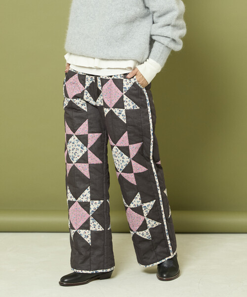 Freada インド 星柄 キルティングパンツ　ブラック セール】Freada/フリーダ インド 星柄 キルティングパンツ（その他