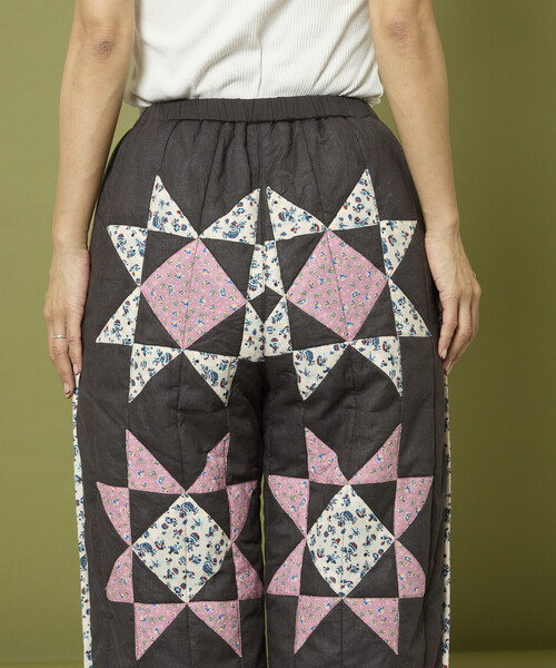 Freada インド 星柄 キルティングパンツ　ブラック セール】Freada/フリーダ インド 星柄 キルティングパンツ（その他