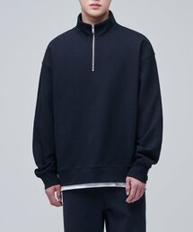 特大ハーフジップアップスウェットシャツ[ネイビー]