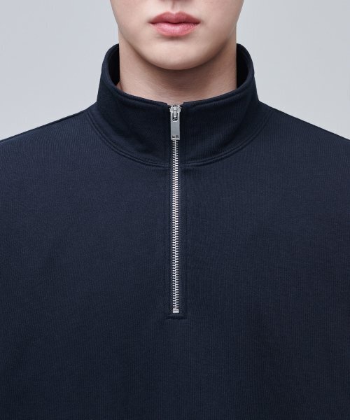 MUSINSA STANDARD（ムシンサスタンダード）の「特大ハーフジップアップスウェットシャツ[ネイビー]（スウェット・メンズ・その他・SMALL/MEDIUM/LARGE/X-LARGE/XX-LARGE/XXX-LARGE）」の4枚目の写真