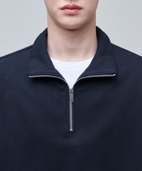 MUSINSA STANDARD（ムシンサスタンダード）の「特大ハーフジップアップスウェットシャツ[ネイビー]（スウェット・メンズ・その他・SMALL/MEDIUM/LARGE/X-LARGE/XX-LARGE/XXX-LARGE）」の5枚目の写真