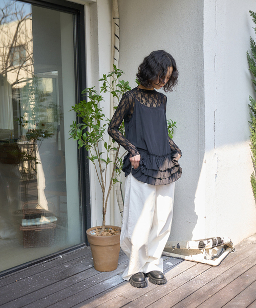 THE GREEN LAB（ザグリーンラボ）の「フリルビスチェスリーブトップス[ホワイト]（Tシャツ/カットソー・レディース・その他・FREE）」の6枚目の写真