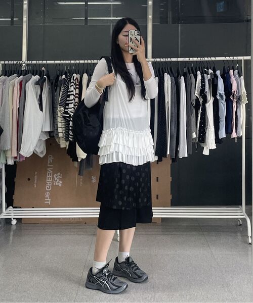 THE GREEN LAB（ザグリーンラボ）の「フリルビスチェスリーブトップス[ホワイト]（Tシャツ/カットソー・レディース・その他・FREE）」の15枚目の写真