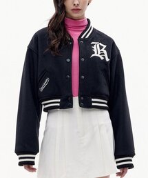 TAKEASY（テイクイージー）の「Womens Wool Cropped Varsity Jacket (Deep Navy)（スタジャン）」