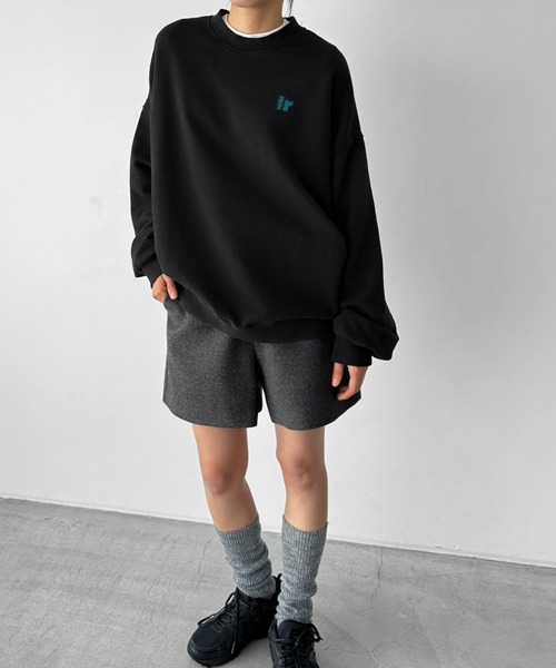 CANAL JEAN(キャナルジーン)の「Lakey Park オーバーサイズロゴトレーナー(スウェット・レディース・ブラック/ヘザーグレー・ONE SIZE)」の2枚目の写真