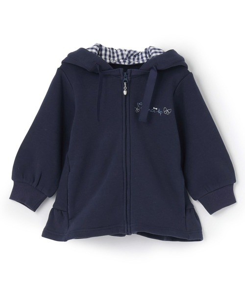 KP(ケーピー)の「うさ耳 スムース裏シャギー パーカ(パーカー・キッズ・ネイビー/ピンク・90cm/100cm/110cm/120cm/130cm)」の2枚目の写真